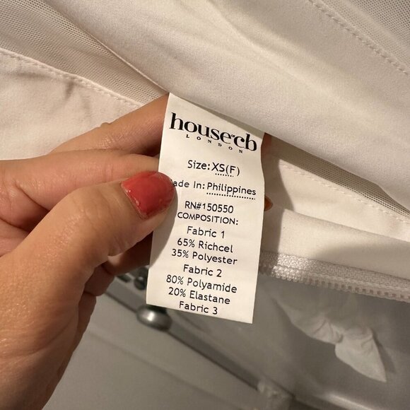 House of CB Araminta White Long Sleeve Mesh Corset - Picture 7 of 7